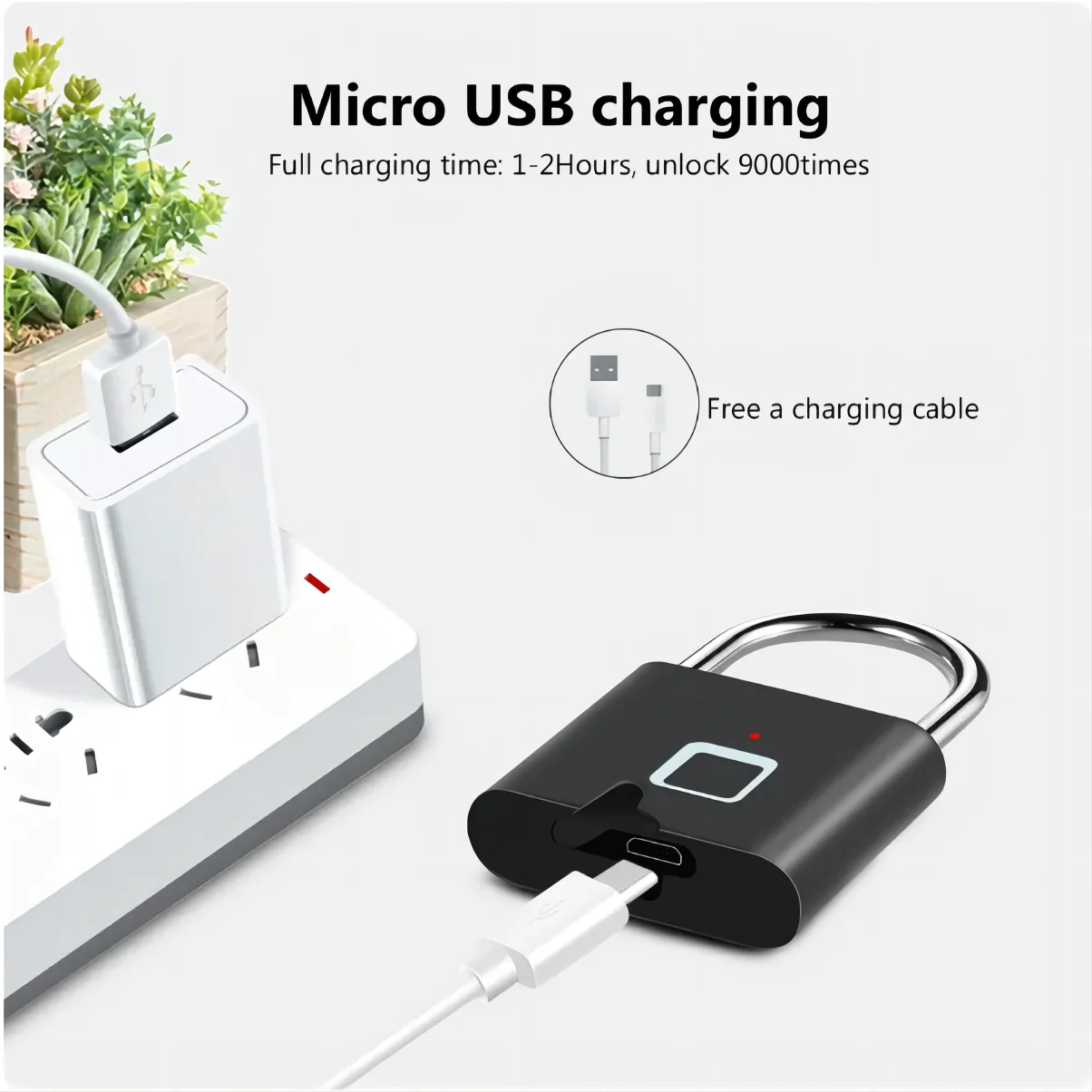 Fingerprint Padlock Fingerprint Door Lock Electronic Lock Smart Lock Smart Door Lock Fingerprint Lock Keyless Waterproof Anti-Theft Smart Lock Fingerprint Padlock Zinc Alloy Intelligent Safety Electronic DoorLock