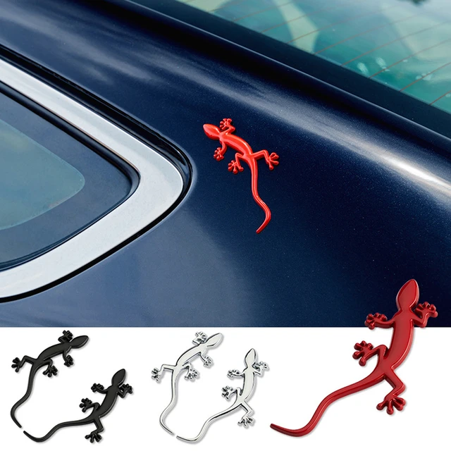 Chrome 3D Metal Alloy Emblem Sticker Lizard Gecko Badge for Audi
