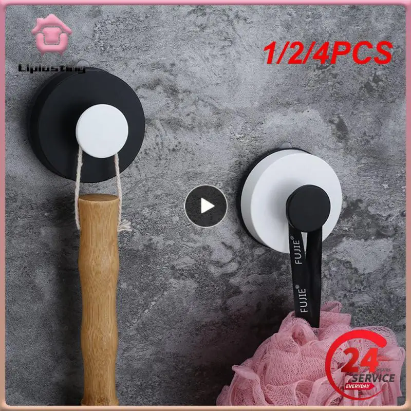 

1/2/4PCS Mix Strong Vacuum Suction Cup Hooks Reusable Heavy Duty Wall Hook Hanger For Home Bathroom Kitchen Shower 6 Colors