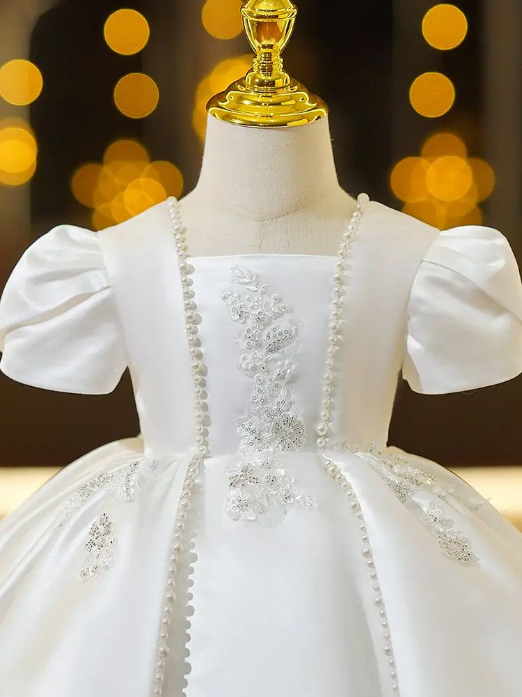 

Eid Toddler Girls Ball Gown for 1st Birthday Party Baby Girls Dress Beading Princess Dresses Wedding Baptism Christening Dresses