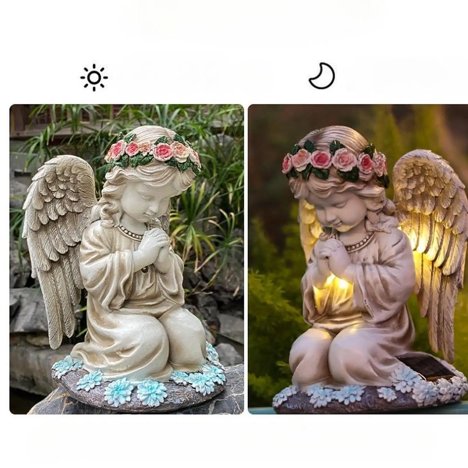 Angel Garden Statue Resin Angel Solar Garden Light for Outdoor Patio Outside