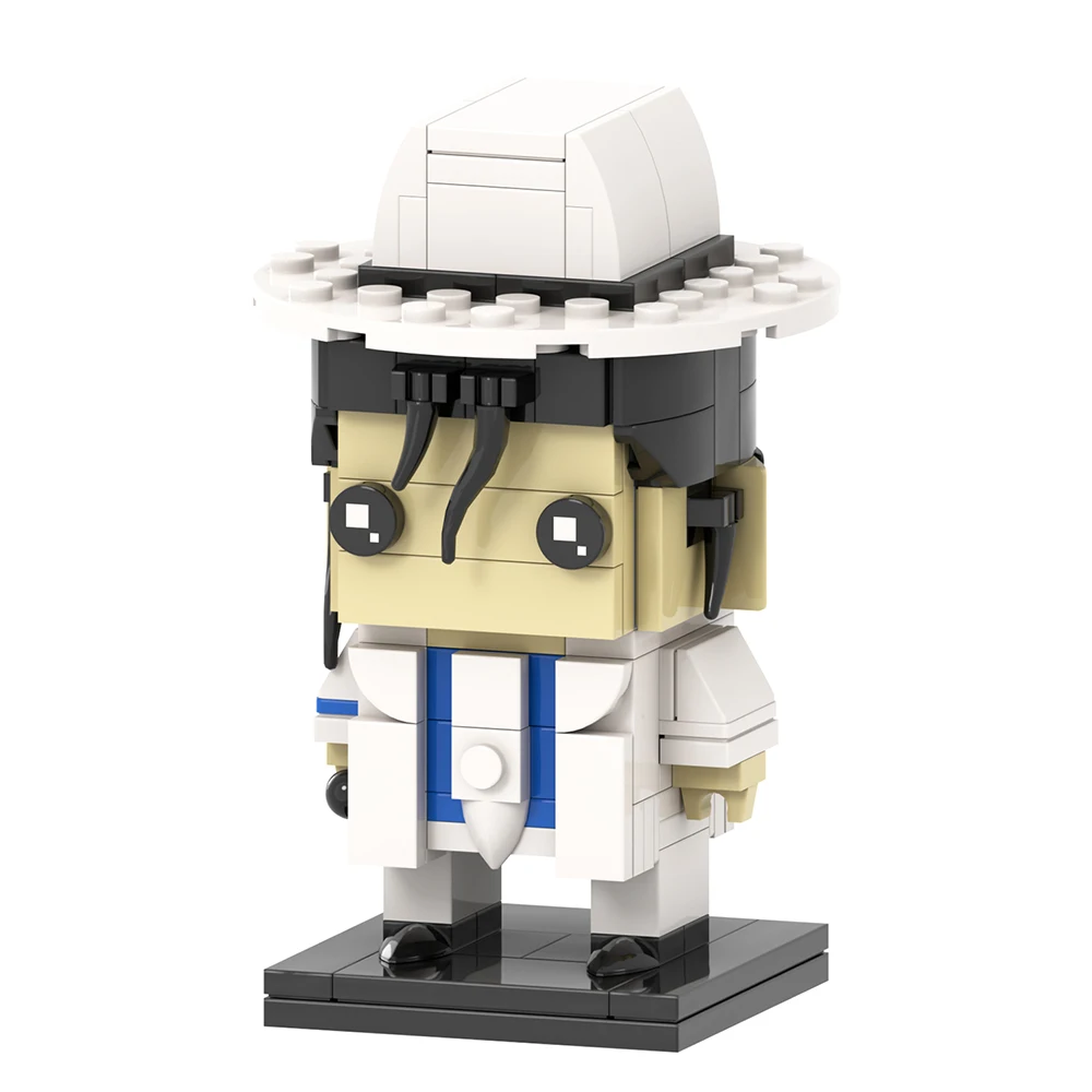 MOOXI Michael Jackson 153Pcs MOC Bricks White Suit BrickHeaded Star Figure Moder DIY Adult Building Blocks Toys For Kids MOC7518