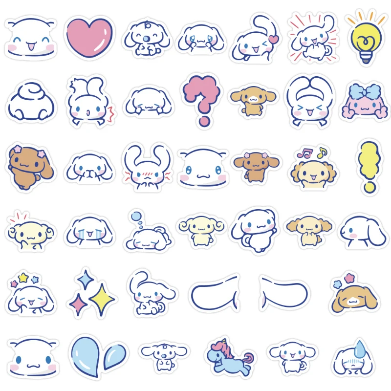 40pcs Cinnamoroll Stickers Cartoon Big Ear Dog DIY Toy Kawaii Gift Laptop  Labels Decorative Scrapbooking Waterproof Sticker Pack - AliExpress