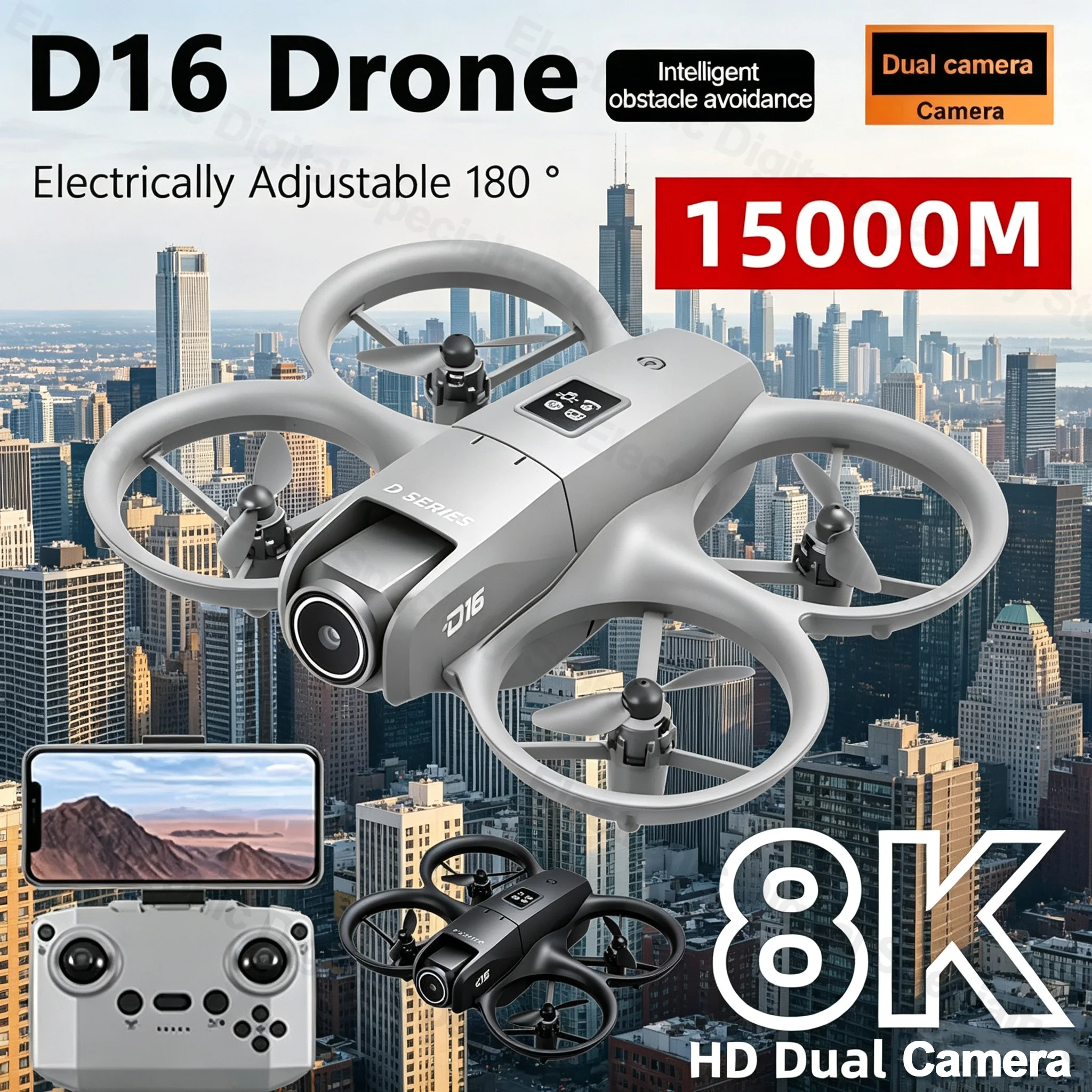 Mini Drone 8K HD avec Caméra VR et Stabilisation - 1 Batterie