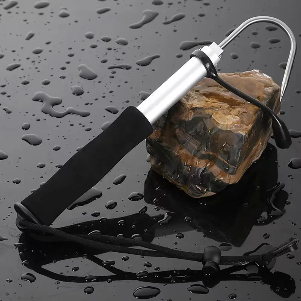 60/90/120CM Scalable Fish Grip with Barbs Fishing Gig Harpoon Metal Fishing Gaff Fork Hook for Outdoor Sea Boat Ice Fishing