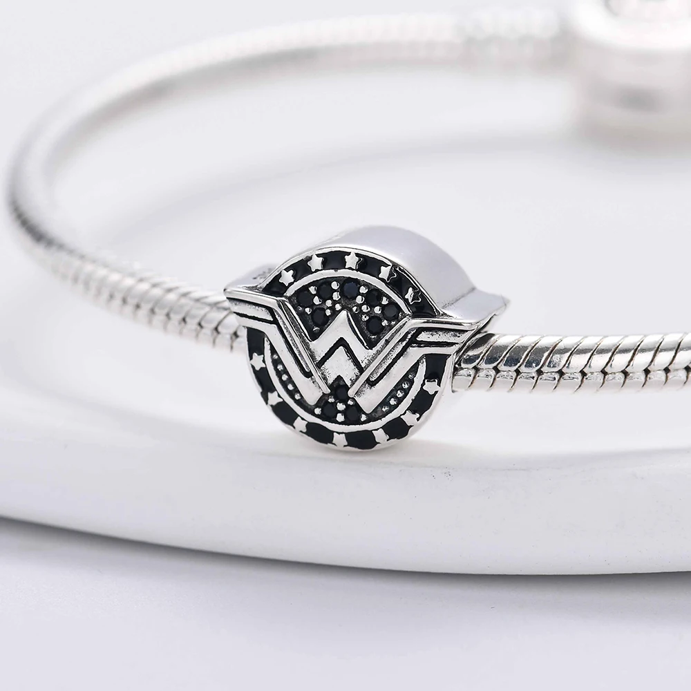 Miniso Disney 925 Sterling Silver Diy Charm Fit Original Pendant Hero Man Bracelet Movie Anime Character Spider Man Charm Beads 3