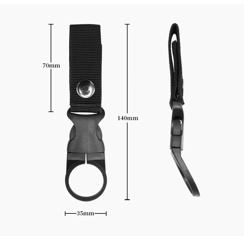 Molle Webbing Backpack Buckle Water Bottle Holder Clip Tactical Keychain Belt Clips Outdoor Hiking Climbing Camping Accessories