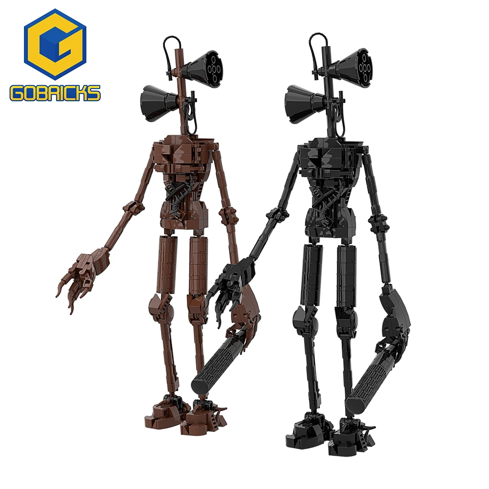 MOC 클래식 호러 게임 장면 사이렌 헤드 클래식 기계식 몬스터 빌딩 블록 조립 모델 기계 로봇 소년 장난감 선물