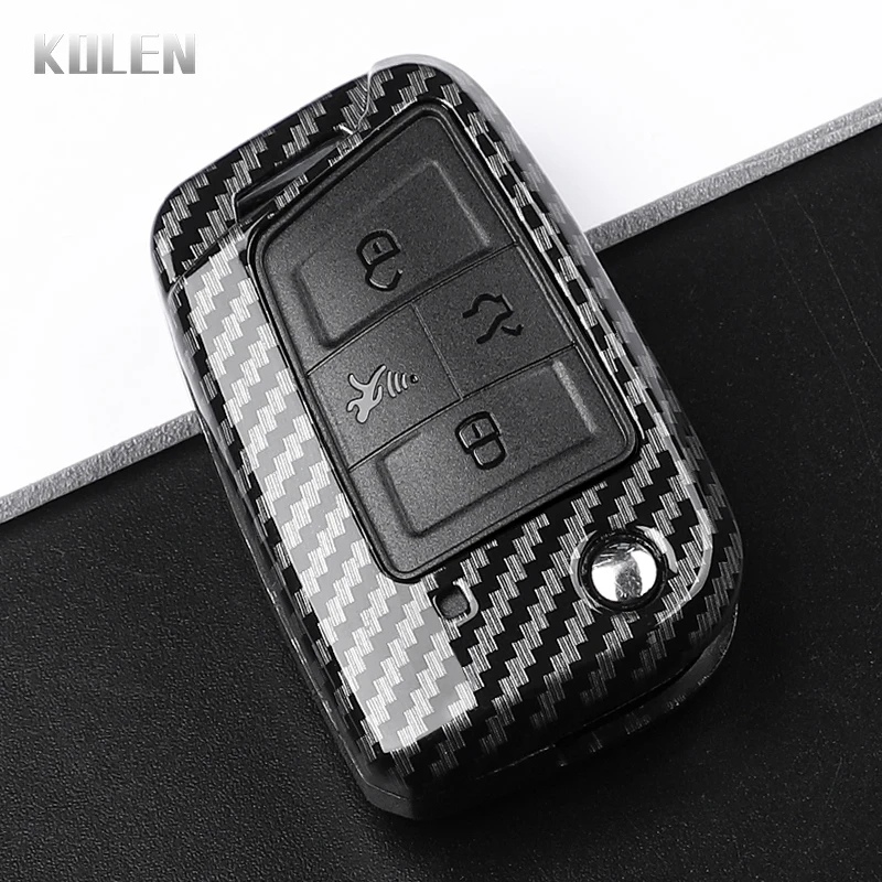 Carbon Fiber Car Key Case Cover - 3-4 Button Design
