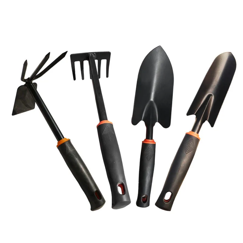 Gardening Tools Black Plastic Handle Two-headed Hoe Dual-use Hoe Five-tooth Rake Outdoor Hoe Flower Shovel Garden Shovel