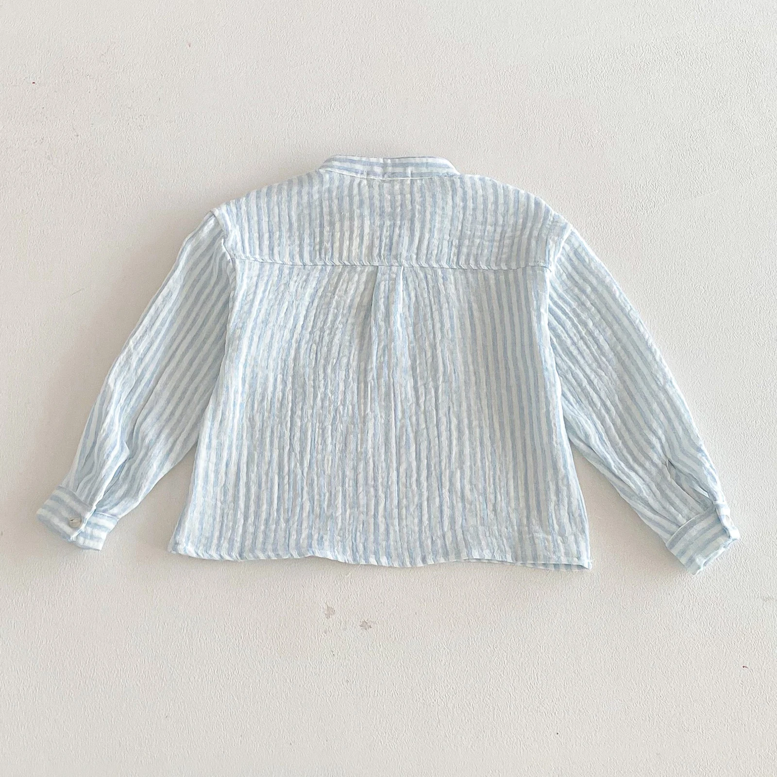 Baumwolle Leinen Hemd Jungen Henley Hals Tasche Casual Langarm Streifen Jungen Tops T-shirts Kinder Vintage Streetwear für 2-8T – Detail 15