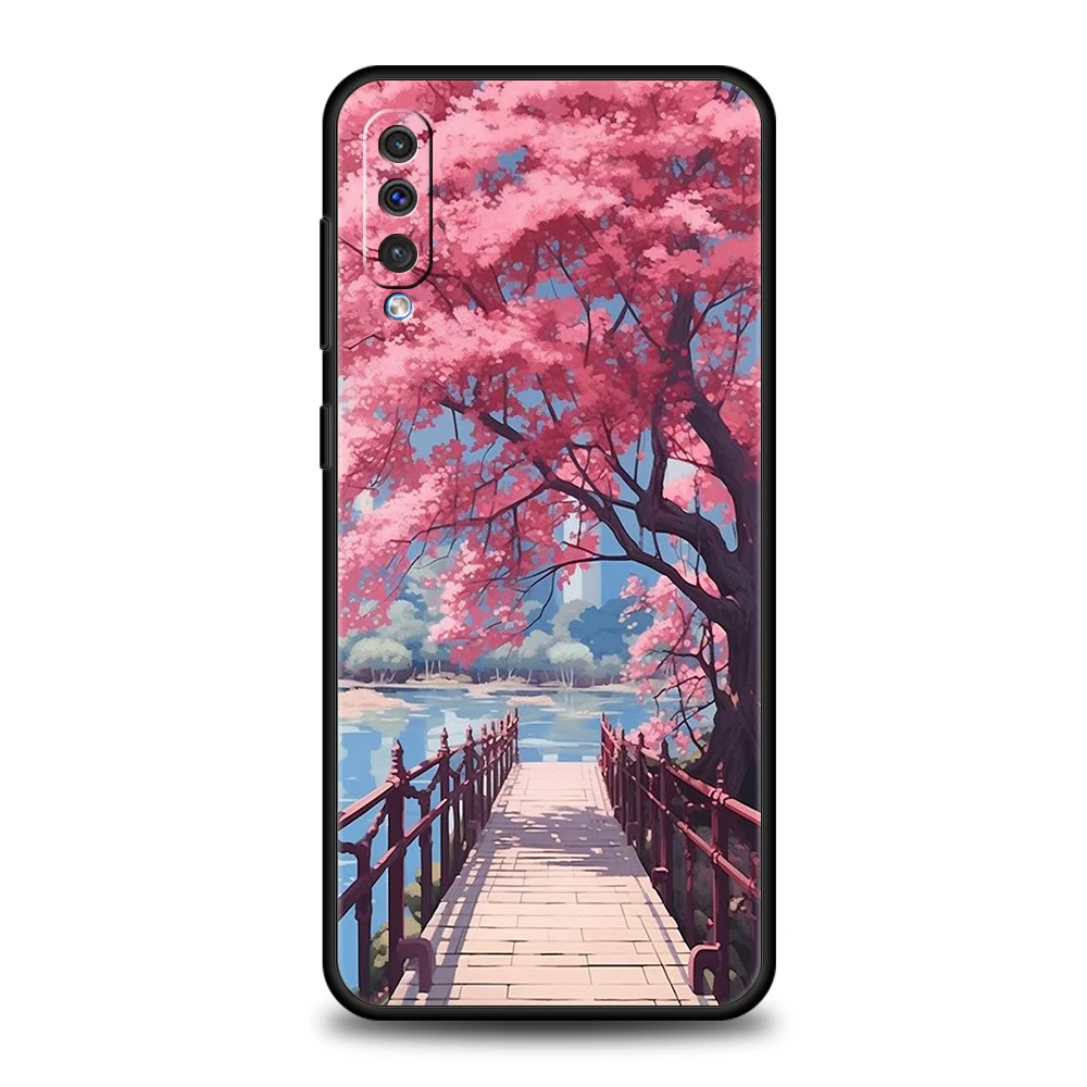 Rosa Frühling Kirschblüten Handy hülle für Samsung Galaxy A24 A13 A53 A73 A33 A22 A12 A02 A03 A05 A70 A50 A10 A20 5g Cover Shell – Detail 1