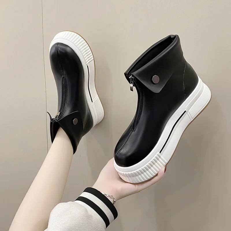 Women Martin Boots New British Style Short Boots Anti Slip Thick Sole Boots Versatile Women's Boots Fashion Boots Platform Boots
