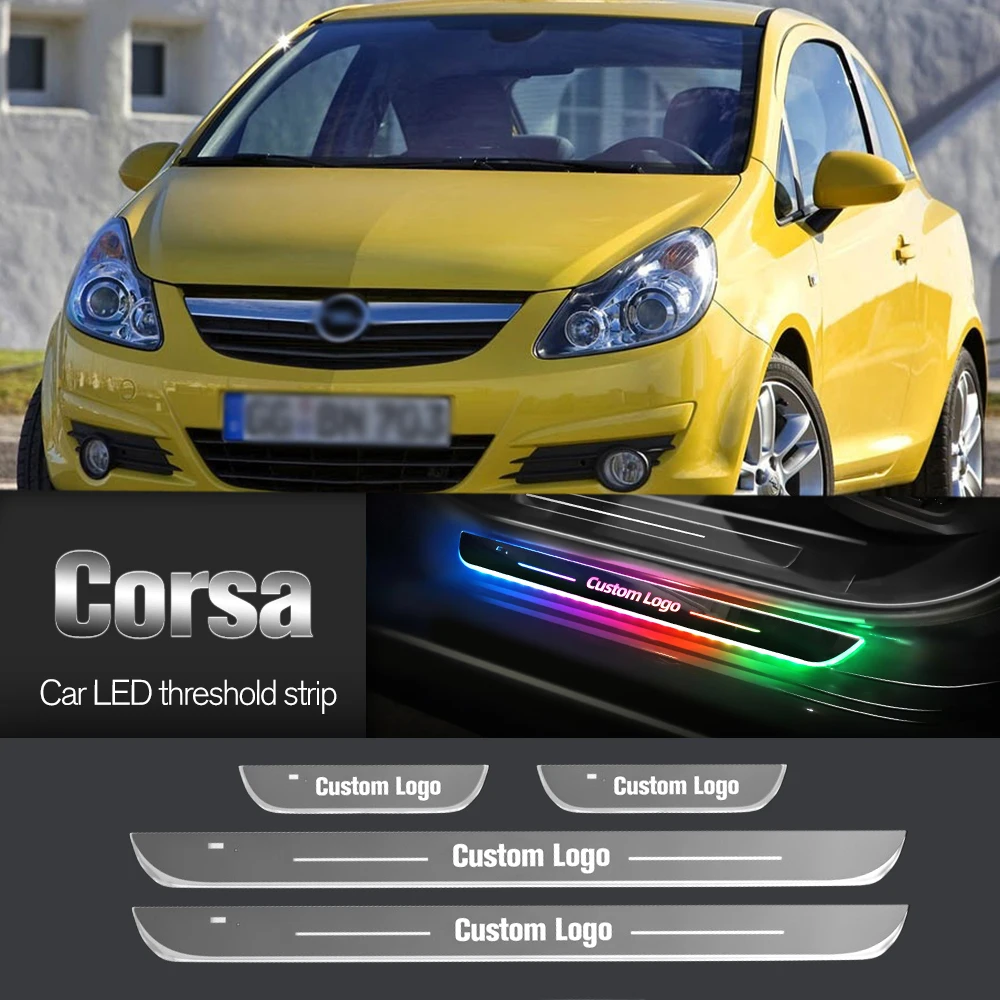 

Car Door Sill Light For Opel Corsa C D E F 2000-2023 2005 2006 2010 Customized Logo LED Welcome Threshold Pedal Lamp Accessories