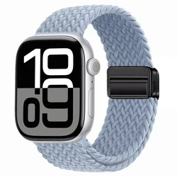 Nylon Braided Magnetic Strap for Apple Watch - Comfortable and Stylish Design (Rock blue)