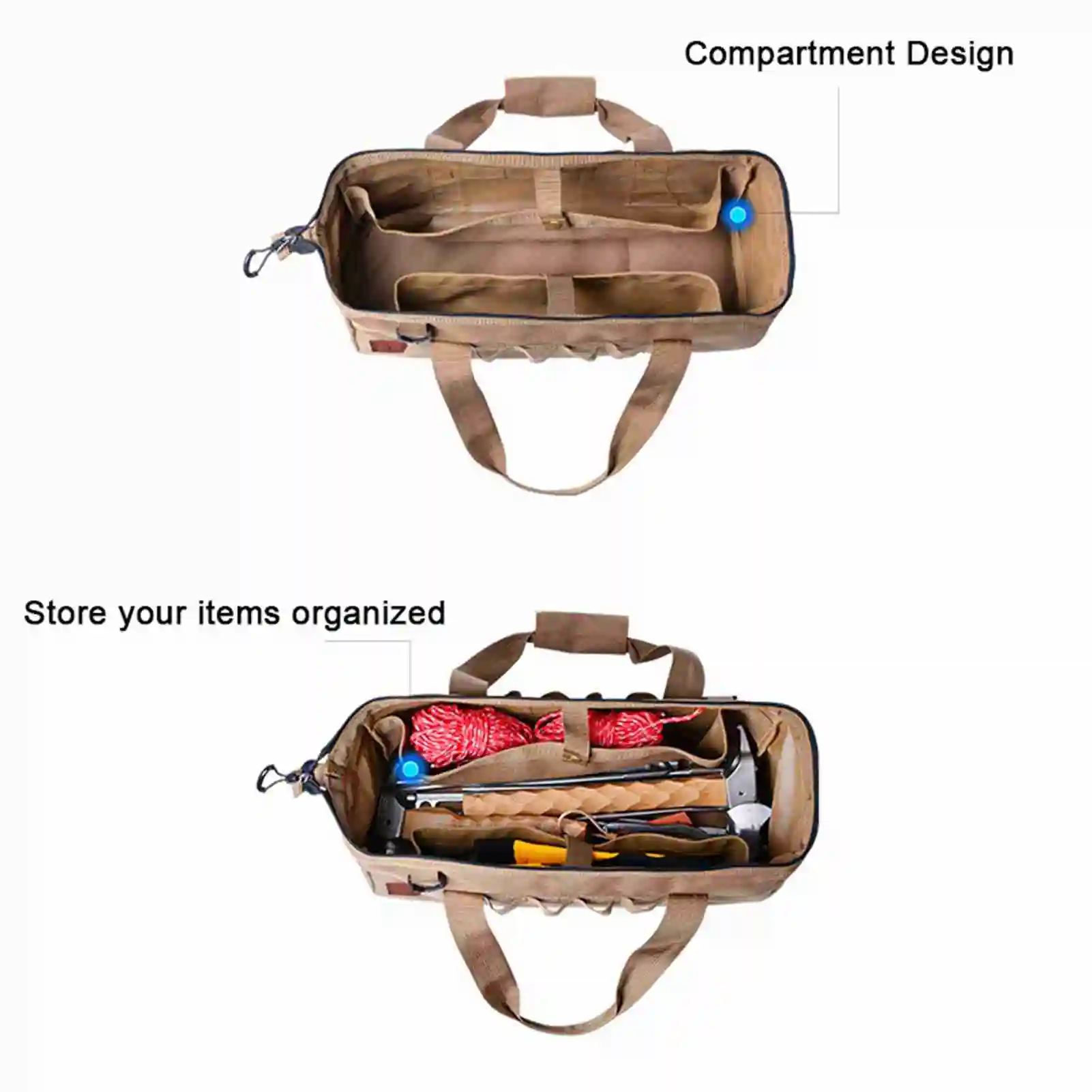 Large Capacity Water Resistant Camping Gear Bag with Sturdy Bottom and Wide Mouth Design