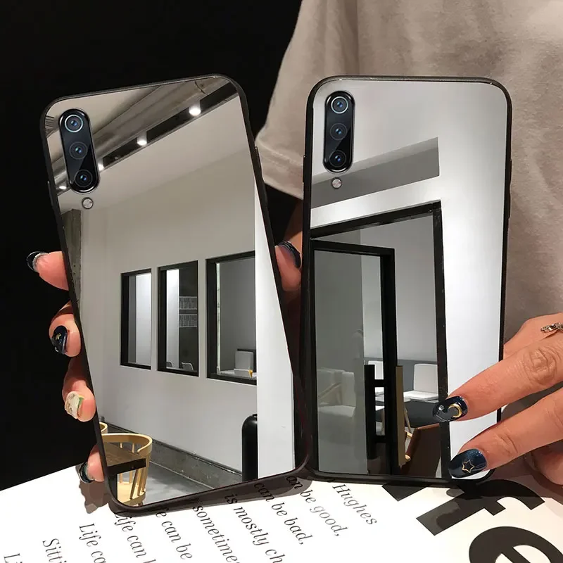 Sleek Black Mirror Shockproof Phone Case - Soft & Durable Back Cover