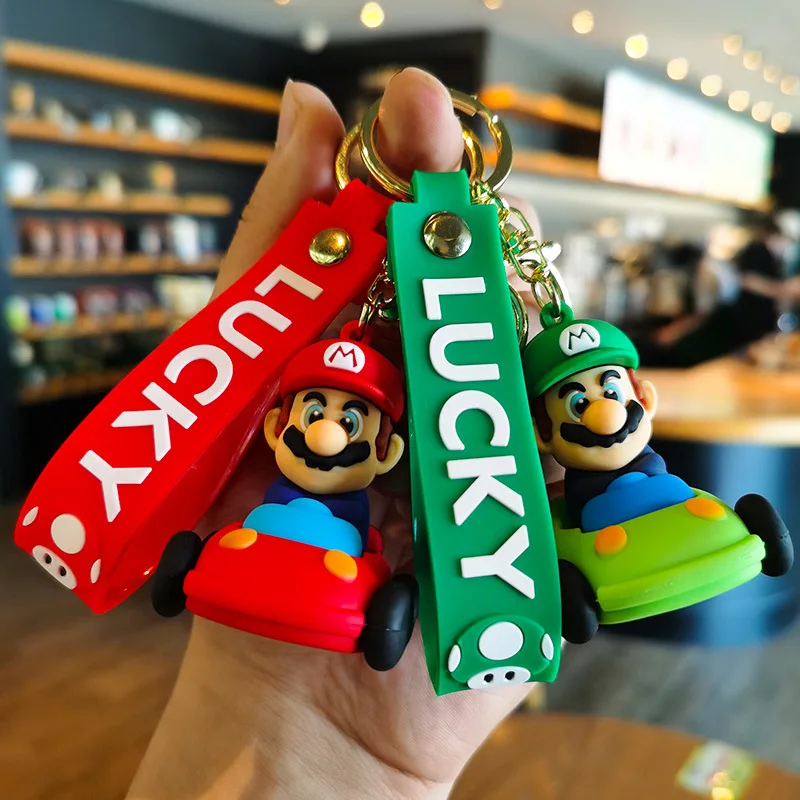 

Super Mario Kawaii Keychain Mary Luigi Cartoon Cute Bag Pendant Dolls Ornament Decoration for Kids Birthday Gifts Wholesale