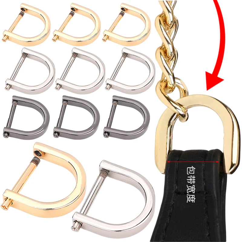 

Bags Open Screw D Ring Buckle Shackle Clasp for Leather Craft Bag Strap Belt Handle Shoulder Webbing Metal Detachable Buckle