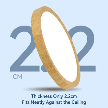 ไฟเพดาน LED บางเฉียบ 2.2 ซม. กันน้ำ 3 สี ไฟเพดาน LED ลายไม้ สำหรับห้องน้ำ ห้องนอน ห้องนั่งเล่น บ้าน 2