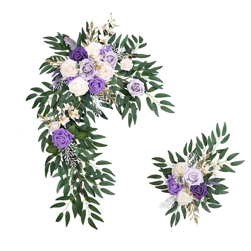 

Wedding Decoration Set of Two Pieces Wedding Arch Flowers Welcome Area Arch Door Decoration Artificial Flowers