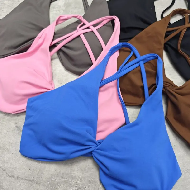 Sexy Cross Bra Back-v Sport Yoga Set Two Piece Workout Clothes for Women Quick Dry Outfit Fitness Gym Set Workout Tracksuit