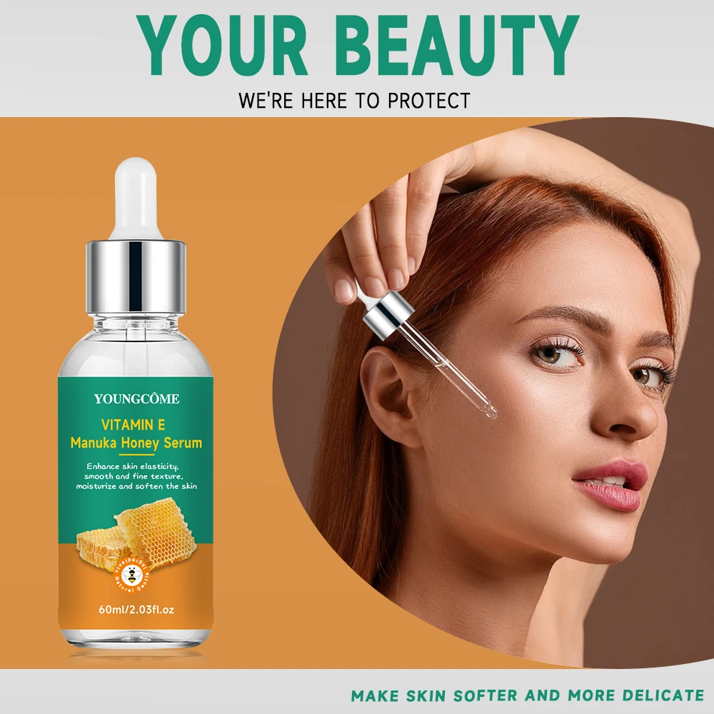 Vitamin E Manuka Honey Essence Moisturizing Face Serum Korean Skincare Products Antiwrinkle Facial Serum40ml/60ml 2025 NEW 6