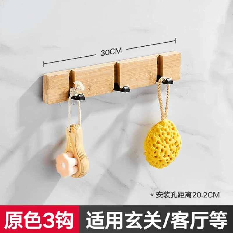 

Foldable Coat Rack Bamboo Hat Hanger With Hook Wall-mounted Shelf Kitchen Toilet Wall Clothing Rack Sundries Storage Hooks