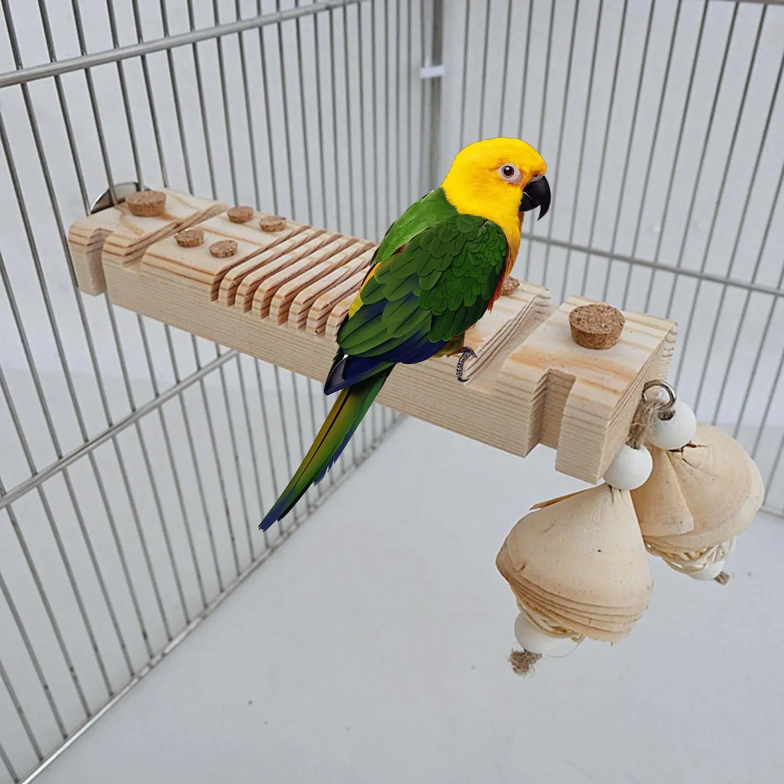 Parrot Chewing Toy with Stopper Pet Toy Attractive Training Parrot Cage Bite for Birds Parakeet Cockatiel Lovebirds Budgies