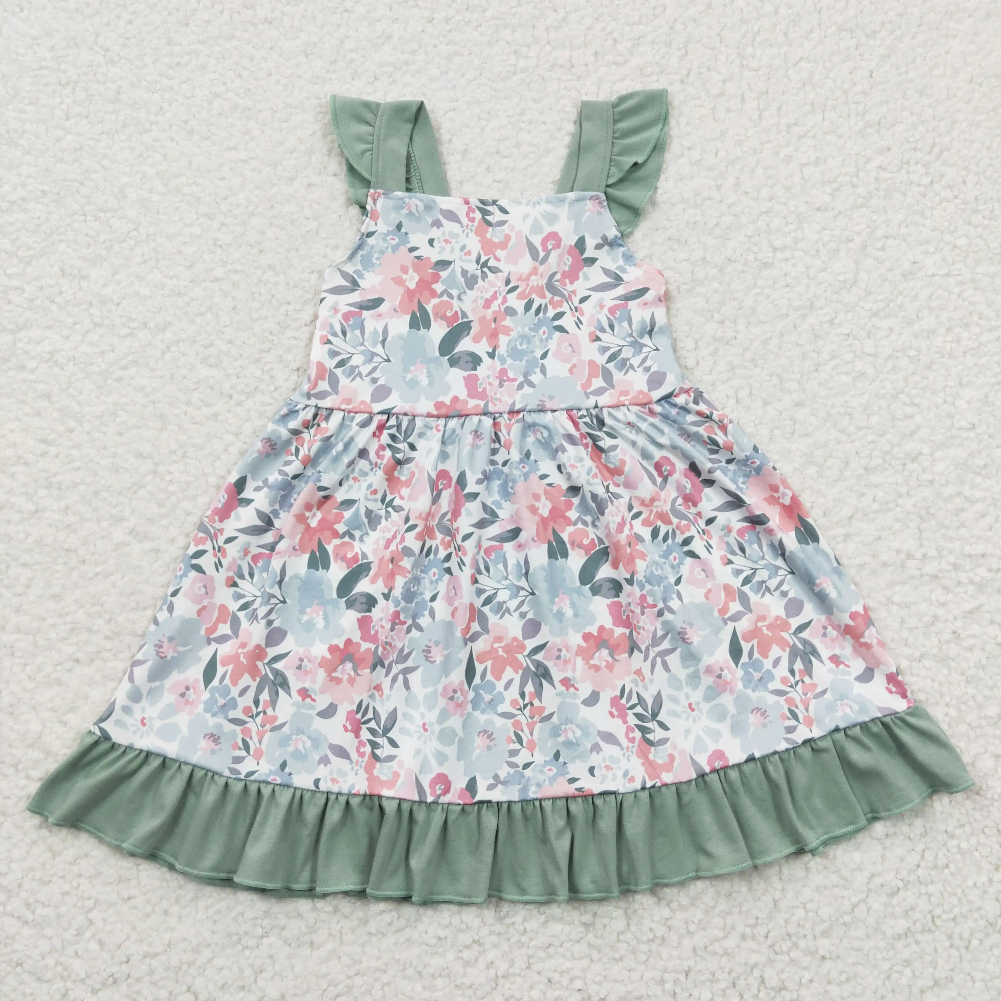 

Gilrs Dress Kids Boutique Wholesale Clothing Skirts Children Short Sleeves Fashion Twirl dresses