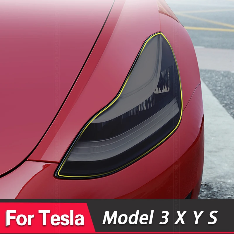 

For Tesla Accessories Model 3 X Y S Car Headlight Tint Smoke Black Protective Film Protection Transparent TPU Sticker
