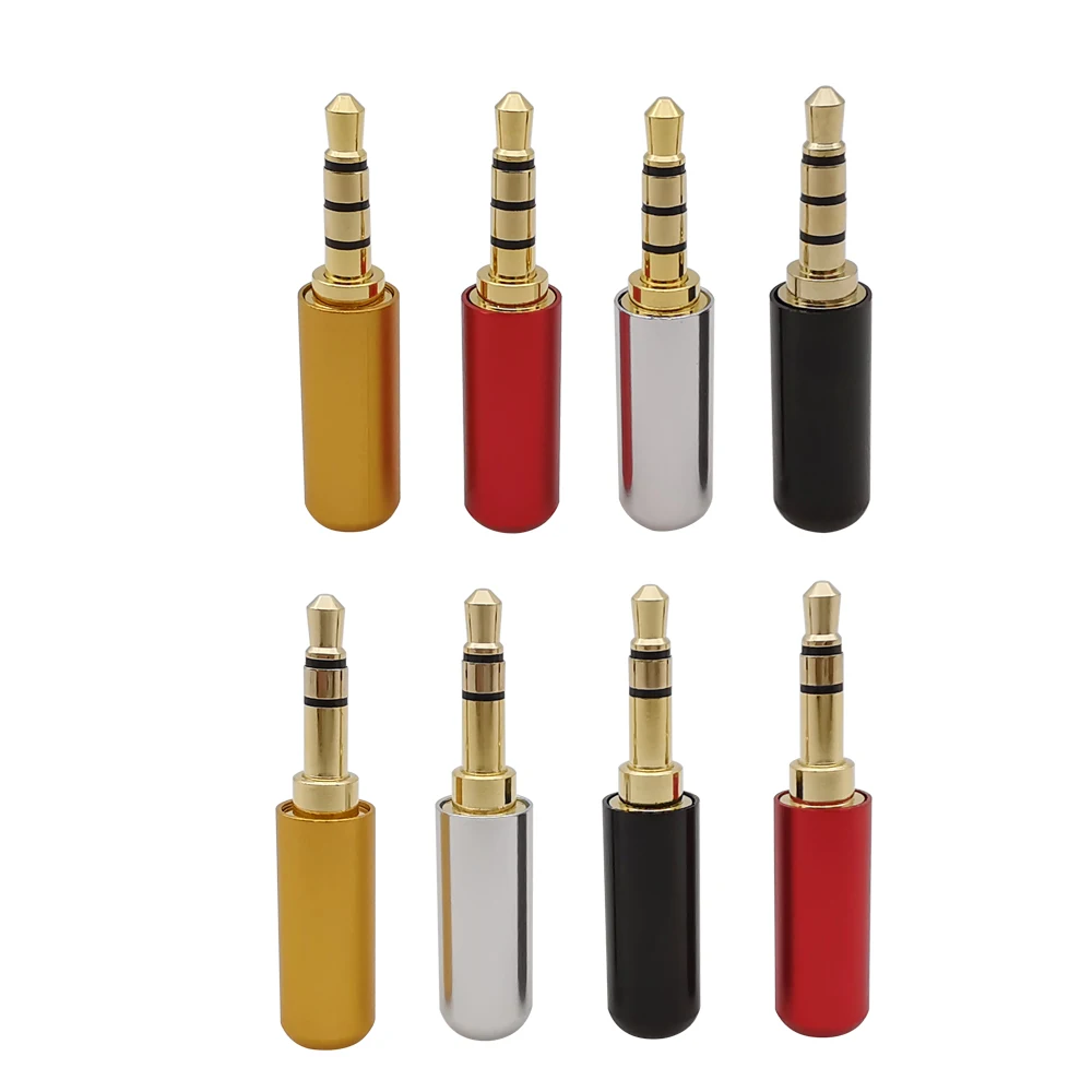 

3Pcs 3.5mm Male Plug Stereo Audio Adapter Metal 3/4 Pole 3.5mm Plug Audio Headphone Jack AUX Wire Soldering Connector DIY Repair