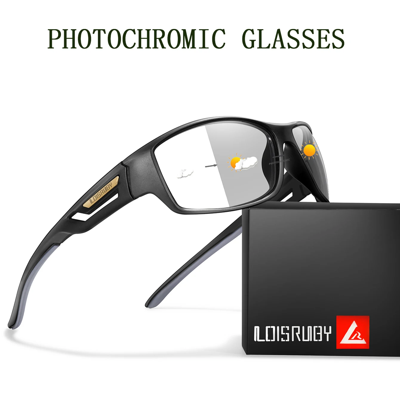 LOISRUBY Photochromic Cycling Sunglasses Men Women