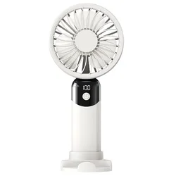 Compact USB Rechargeable Silent Fan with 6 - Speed Settings and Built - In Phone Holder (White)