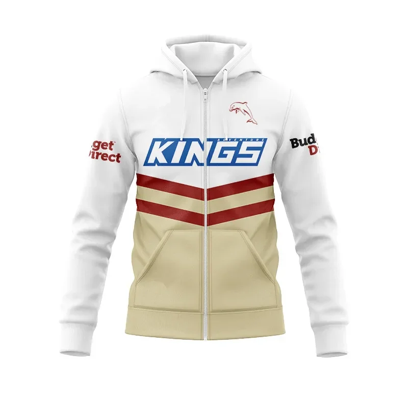 

2024 мужская толстовка с капюшоном и отделкой дельфином на молнии, Джерси для регби, размер: S--5XL