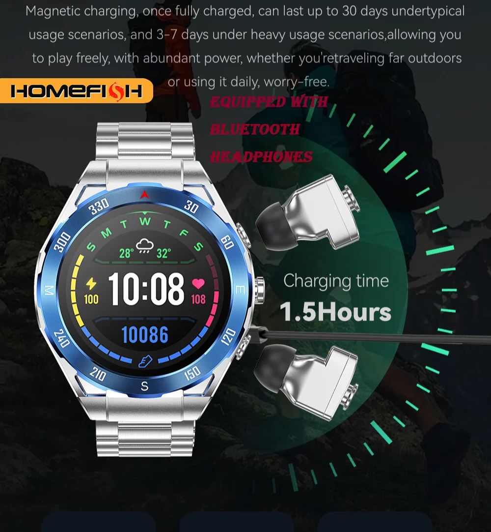 B33 Smart Watch Waterproof Bluetooth Earphones