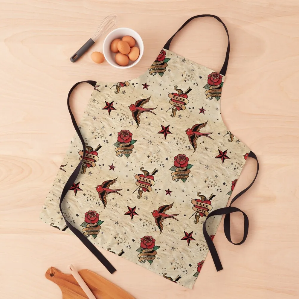 

Old School Ink Apron Kitchens For Men Dress Apron