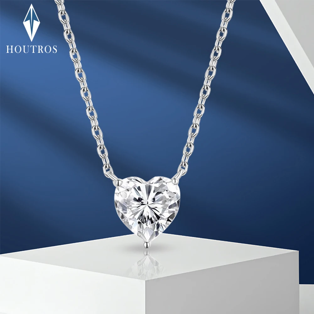 Pumpkin beads necklace | Moissanite pendant necklace main image 1