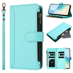 Portafoglio con Cerniera Premium per Telefono – Cover in Pelle Magnetica con 9 Slot per Carte