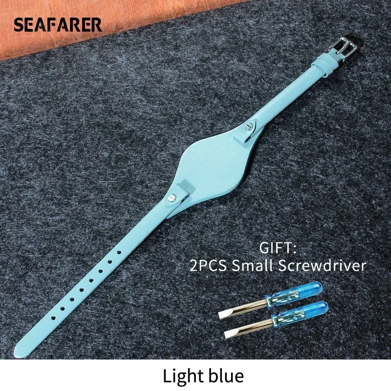 Elegant Women's Genuine Leather Watch Strap - Slim 8mm Bracelet Band
