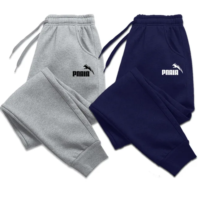 PNAIA-Pantalones largos para hombre y mujer, pantalón de chándal informal, suave, deportivo, Para correr, 5 colores, estampado de logotipo de marca 1