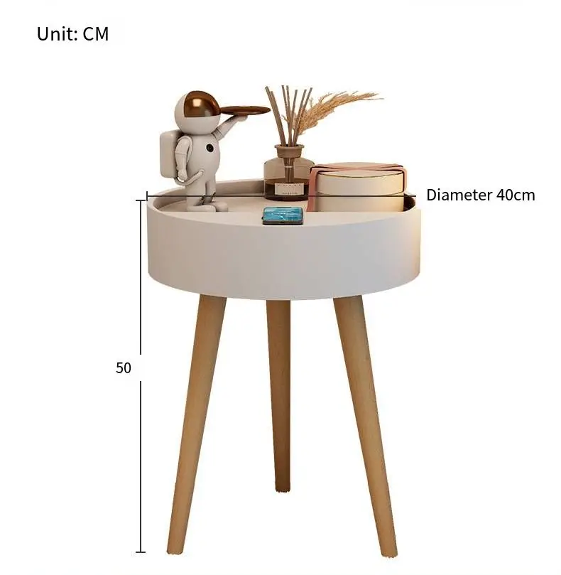 Nightstand Simple Intelligent Wireless Charging Nordic Waterproof Anti-fouling Anti-scratch Large Space Storage Table