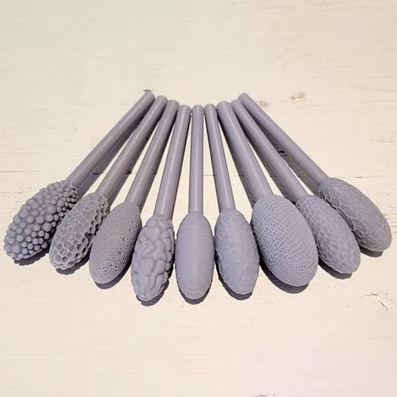 Polymer Clay Cutter Acrylic Clay Guides Rubber Scraper Tool 9 Piece Crafting Clay Diy Texture Tool Set Clay Art Texture Tool Set Embossed Latticework