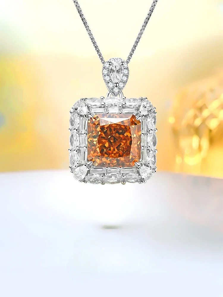 

Светильник роскошный квадратный бриллиантовый кулон из серебра 925 пробы в комплекте с бриллиантами из высокоуглеродистого материала для создания высококачественного и элегантного стиля