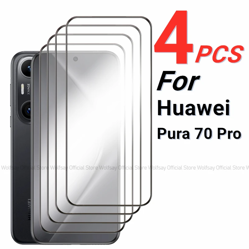 

2/4 шт., защитное стекло с закругленными краями для Huawei Pura 70 Pro