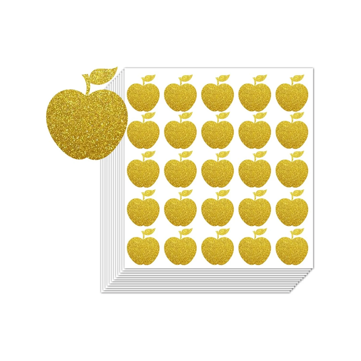 Apple shape stickers 1 inch gold foil mini apples reward stickers for