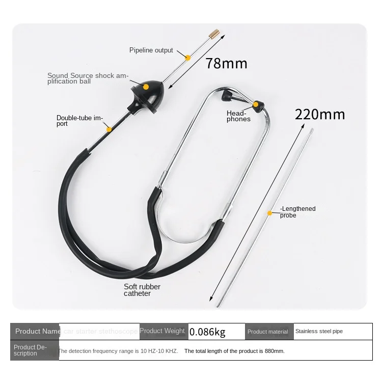 

Automobile Cylinder Stethoscope Mechanical Fault Diagnosis Instrument for Abnormal Sound Detection of Automobile Engine Cylinder