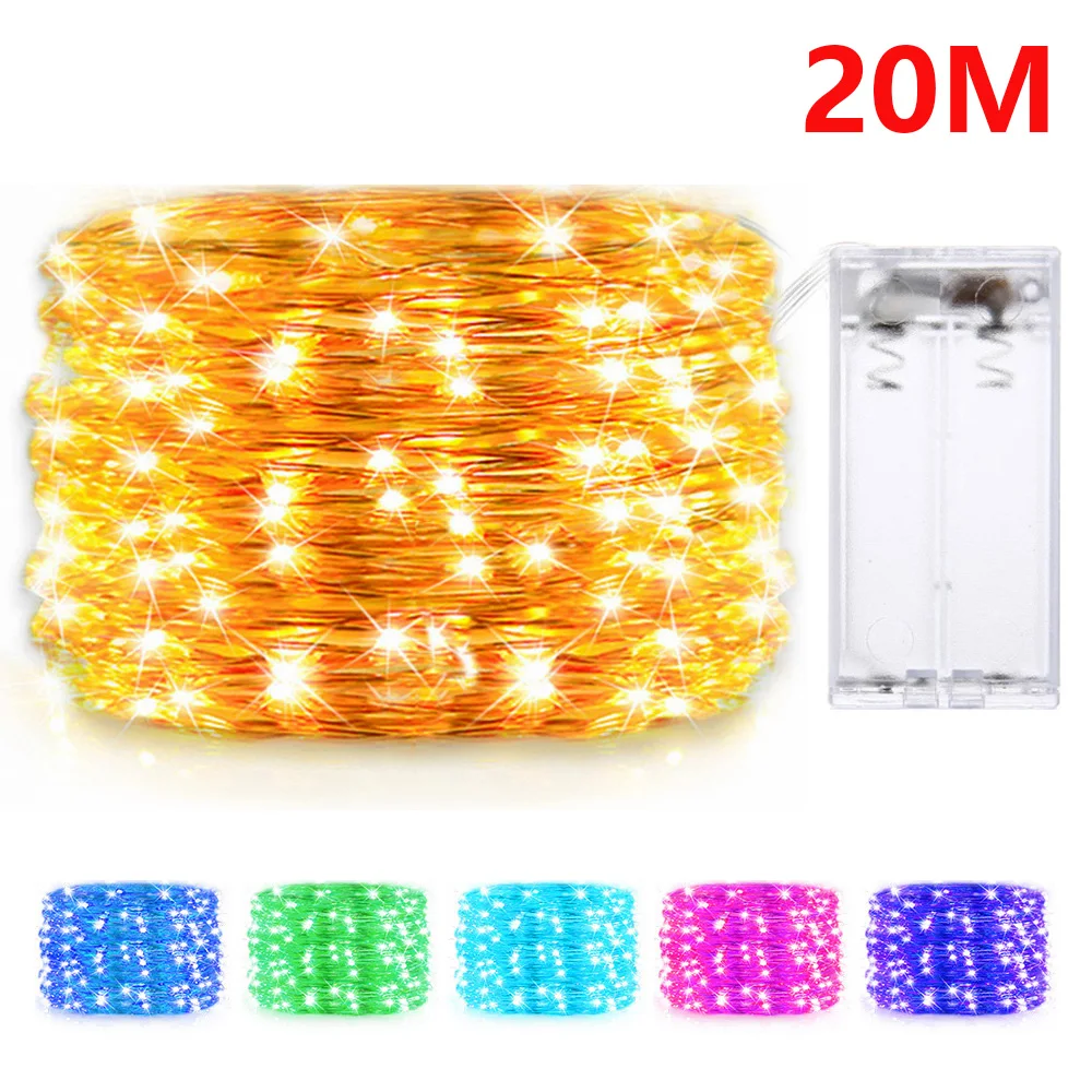 20/10/5M USB LED String Lights Copper Silver Wire Garland Light Waterproof Fairy Lights Party Decoration For Christmas Wedding 5m 20 leds rgb solar garland led rattan ball fairy lights lampion string for christmas wedding luces festival decoration party