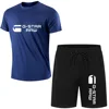 2024 Summer G-STAR RAW Print Men's T-shirts Shorts Set Suit Fashion Leisure Breath Sport Jogging Gym 2pcs Short Sleeve 4