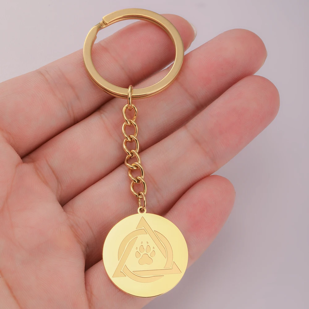 Dawapara Skandinavisches Therianisches Symbol Schlüsselanhänger Wolfsklaue Schutz Amulett Edelstahl Anhänger Schlüsselanhänger Zubehör – Detail 8